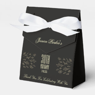 Elegant Black 30th Birthday Favour Box