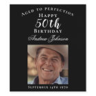 Elegant Black 50 Birthday Aged to Perfection Photo