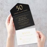 Elegant Black 50th Birthday Party