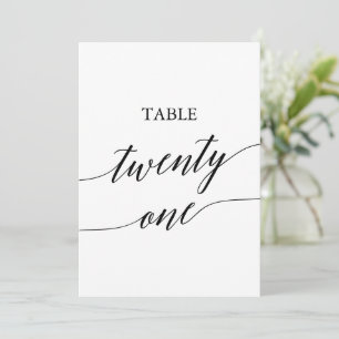 Elegant Black 5x7 Printable Table Number 21