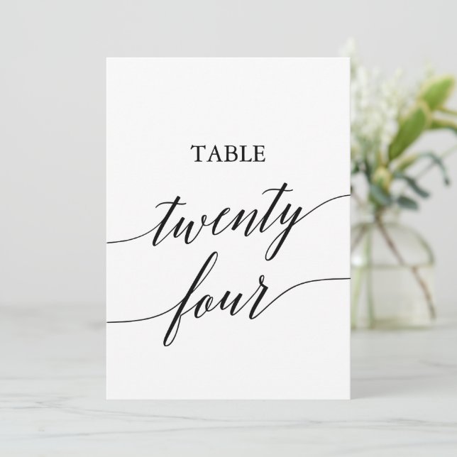 Elegant Black 5x7 Printable Table Number 24 (Standing Front)