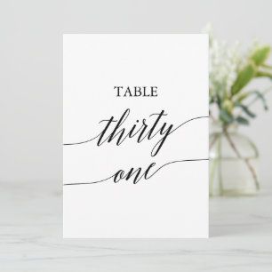 Elegant Black 5x7 Printable Table Number 31