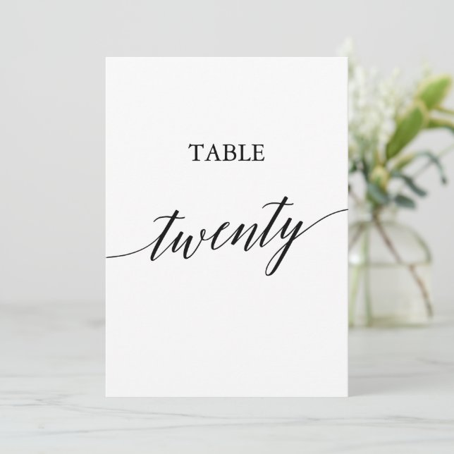 Elegant Black 5x7 Printable Table Number Twenty (Standing Front)