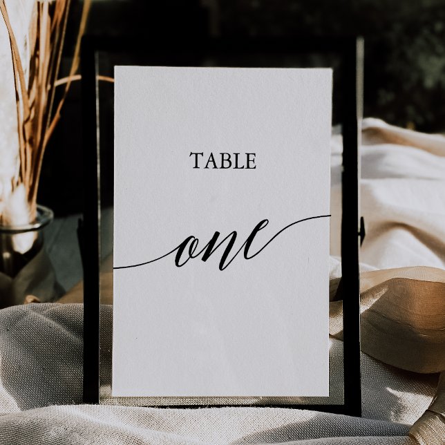 Elegant Black 5x7 Printable Table One Table Number (Creator Uploaded)