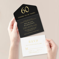 Elegant Black 60th Birthday Party