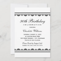 Elegant Black 90th Birthday Party Celebration