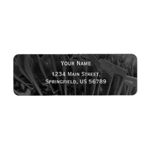 elegant black address label