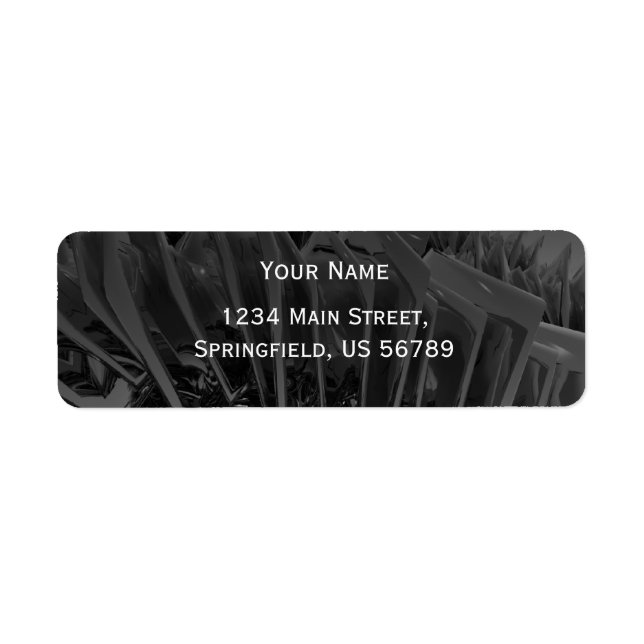 elegant black address label (Front)