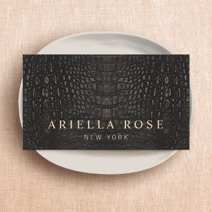 Elegant Black Alligator Skin Lux Professional Business Card