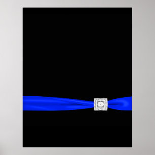 Elegant Black and Blue Event Sign Poster
