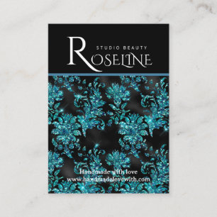 Elegant Black and blue geometric jewlery display Business Card