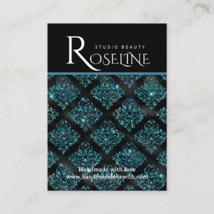 Elegant Black and blue geometric jewlery display Business Card