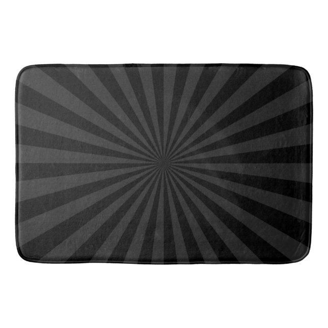 Elegant Black and Charcoal Burst Customise This Bath Mat (Front)