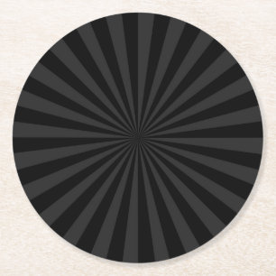 Elegant Black and Charcoal Burst Customise This Round Paper Coaster