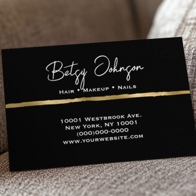 Elegant Black and Faux Gold Business Card (Creator Uploaded)
