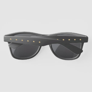 Elegant Black and Faux Gold Polka Dots Pattern Sunglasses