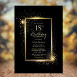 Elegant Black and Gold 18th Birthday Party Invitation<br><div class="desc">Invite your friends and loved ones to your 18th birthday with this elegant black and gold birthday party invitation. The customisable text area in this invitation template allows you to effortlessly include all the necessary details for your special birthday celebration, including the date, time, venue, and RSVP information. A variety...</div>