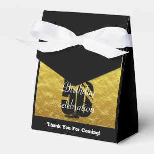 Elegant Black and Gold 50th Any Age Birthday Favour Box