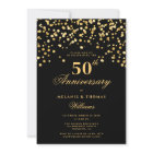 Elegant Black And Gold 50th Wedding Anniversary