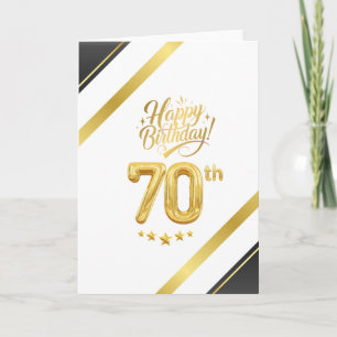 Elegant Black and Gold 70th Birthday – Luxury Card