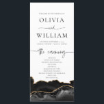 Elegant Black and Gold Agate Wedding Program Menu<br><div class="desc">Elegant Black and Gold Agate Wedding Program</div>