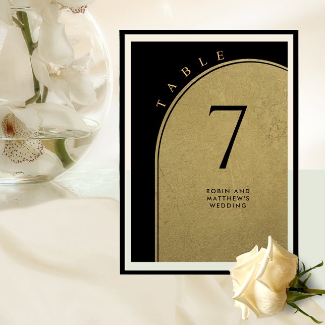 Elegant Black and Gold, Arch Wedding Table Number (Creator Uploaded)