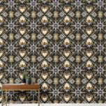 Elegant Black and Gold Art Deco Star Pattern  Wallpaper<br><div class="desc">Bold large scale retro black and white gold and cream elegant art deco star pattern. Removable peel and stick wallpaper is perfect for apartments, rentals, and short term housing. Peel and stick wallpaper lets you upgrade your small space home decor and personalise your rental home with your unique design aesthetic...</div>