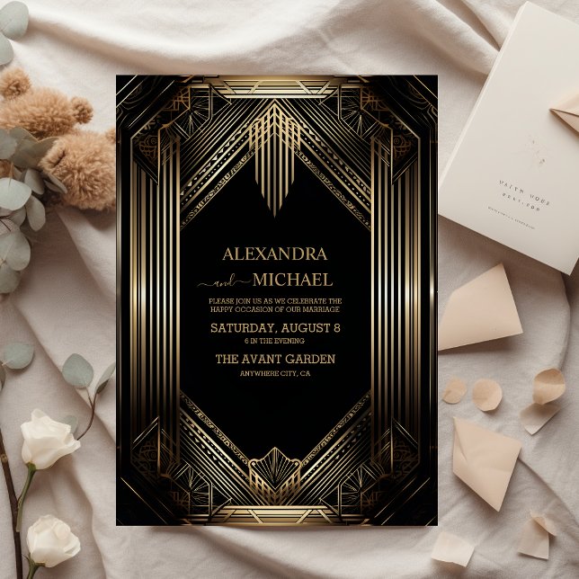 Elegant Black and Gold Art Deco  Wedding (Creator Uploaded)