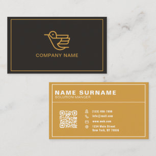 Elegant Black and Gold Bird Business Card