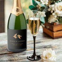 Elegant Black and Gold Birds of a Feather Wedding