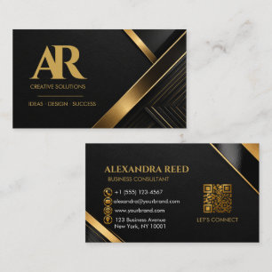 Elegant Black and Gold Business Card