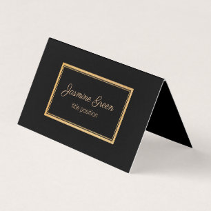 Elegant Black And Gold Business Card