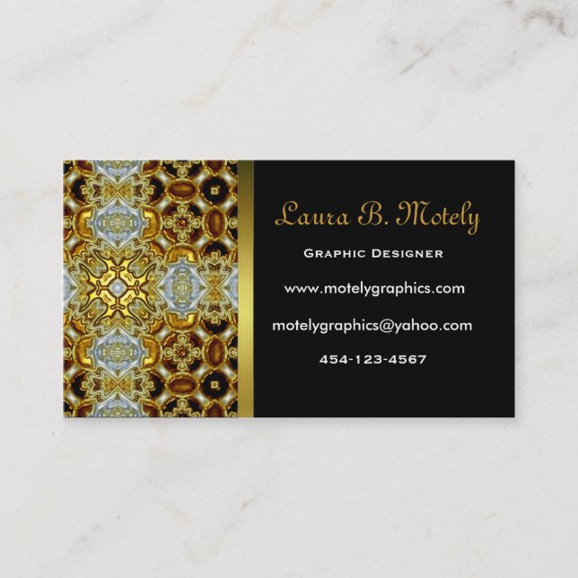 Elegant Black and Gold Business Card (Front)