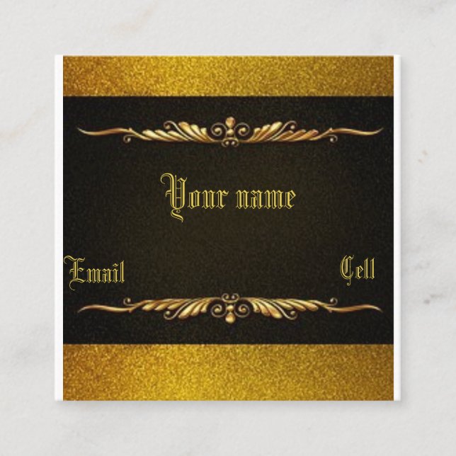 Elegant Black and Gold Business Card (Front)