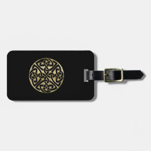 Elegant Black and Gold Celtic Knot Luggage Tags