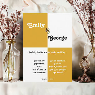 Elegant Black And Gold Chic Modern Stylish Wedding Invitation