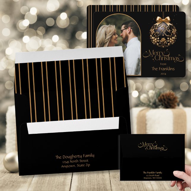 Elegant Black and Gold Christmas  Envelope (Creator Uploaded)