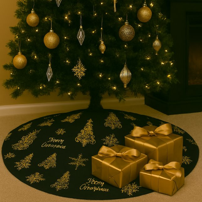 Elegant Black and Gold Christmas Tree Skirt (Creator Uploaded)