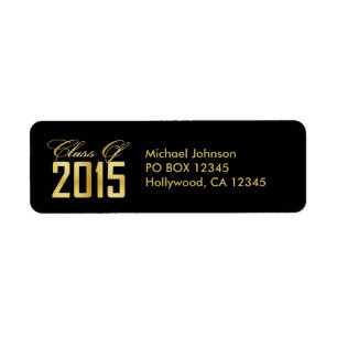 Elegant Black and Gold Class of 2015