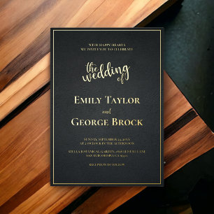 Elegant Black And Gold Classy Chic Modern Wedding
