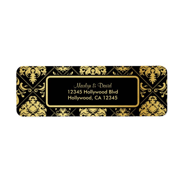 Elegant Black and Gold Damask (Front)