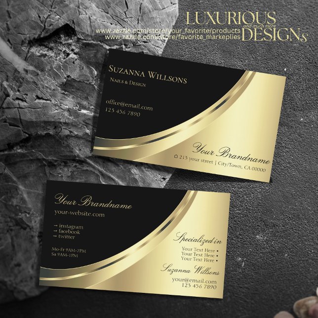 Elegant Black and Gold Decor Luxurious Decorative Business Card (Creator Uploaded)