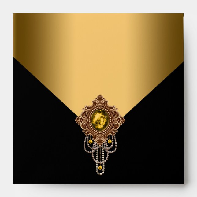 Elegant Black and Gold Envelopes (Front)