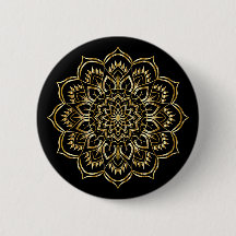 Elegant Black and Gold Floral Mandala Pattern