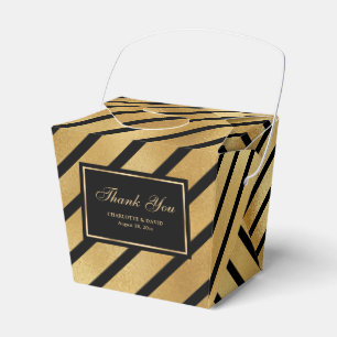 Elegant Black and Gold Foil Wedding Thank You Favour Box