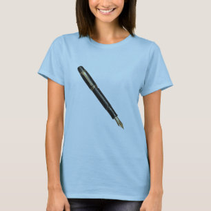 Elegant Black and Gold Fountain Pen T-Shirt
