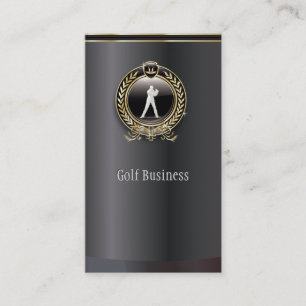 Elegant Black and Gold Golf Business Card