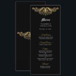 Elegant black and gold Gothic Wedding Menu<br><div class="desc">Elegant Gothic Wedding Menu</div>