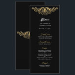 Elegant black and gold Gothic Wedding Menu<br><div class="desc">Elegant Gothic Wedding Menu</div>