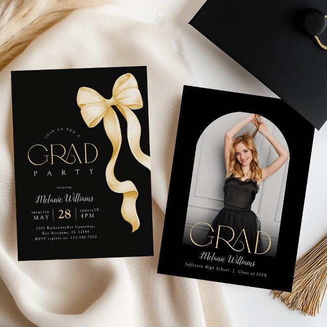 Elegant Black and Gold Graduation Invitation (Creator Uploaded)